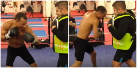 Chris Eubank Jr looks ready to crush Tony Jeter with these vicious shots in training (Video)