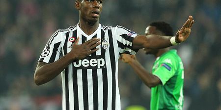 Paul Pogba causes confusion with bizarre adjustment to his Juventus shirt (Pics)