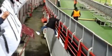 Crowd assist allows Russian pitch invader escape match stewards (Video)