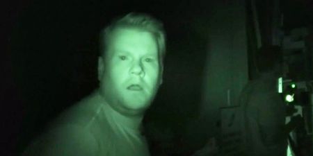 James Corden sh*ts himself looking for ghosts in haunted studio (Video)