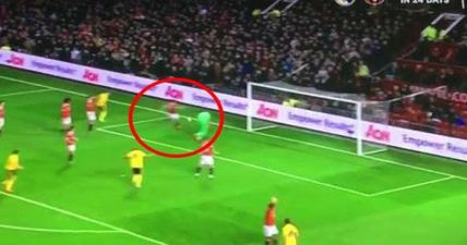 Man United’s Daley Blind scores this magnificent own goal…but is saved by the linesman’s flag (Video)