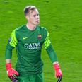 Barca’s keeper outwits opposition striker…at the corner flag (Video)