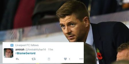Liverpool’s defeat to Crystal Palace bizarrely blamed on Steven Gerrard’s presence at Anfield