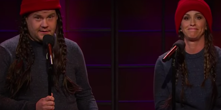 Watch Alanis Morissette and James Corden sing an updated version of Ironic