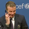 David Beckham answers journalist’s phone midway through press conference (Video)