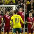 Zlatan’s insane freekick rivals Roberto Carlos for ridiculous curl (Video)