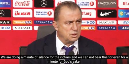 Turkey boss slams his own fans for disrespecting silence for Paris victims (Video)