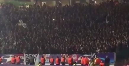 PSV fans locked into Old Trafford entertained themselves with an epic rendition of the Kolo chant