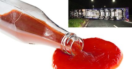 Massive ketchup spill causes road closure – awful gags spread across the internet