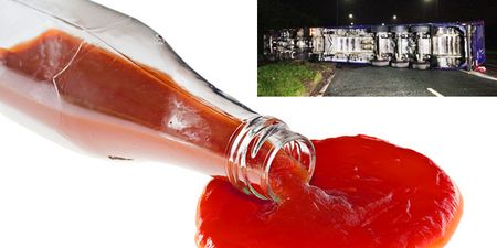 Massive ketchup spill causes road closure – awful gags spread across the internet