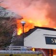 FA Cup tie continues as fans watch local pub burn from inside the stadium (Pics)