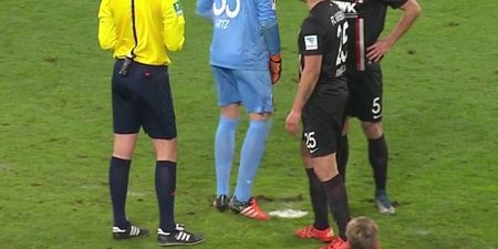 Sneaky Swiss goalkeeper digs trench to destroy penalty spot under nose of referee (Video)