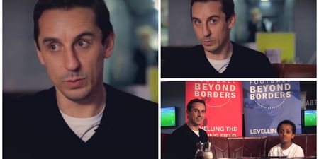 Gary Neville almost let slip his Valencia news in an interview with a child (Video)