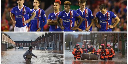 Carlisle United’s ground is swamped by floods…but the players’ response is amazing