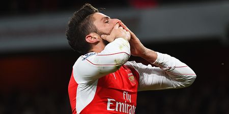 Olivier Giroud scored this goal to give Arsenal the lead in Greece (Video)