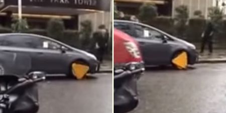 This is what happens when you drive with a clamp on your wheel (video)