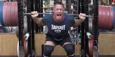 John Cena breaking his own squatting record will make you wince (Video)