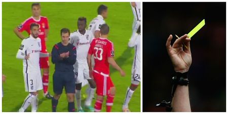 What the hell? Referee changes his mind and takes back a yellow card (Video)