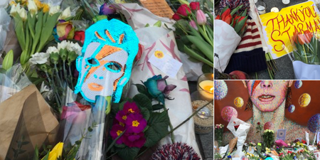 David Bowie’s Brixton mural has quickly turned into a shrine to the late legend, JOE reports