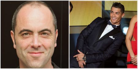 The before and after shots of Ballon D’or host James Nesbitt’s hair are very impressive (Pic)
