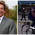 VIDEO: Arnold Schwarzenegger spotted cycling wrong way down busy Edinburgh street