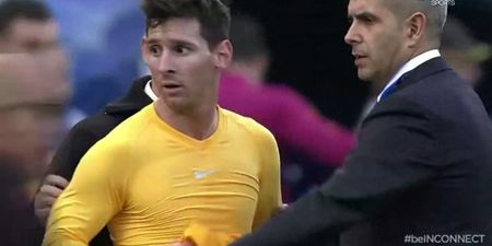 VIDEO: Classy Lionel Messi defies security guards to give this emotional pitch invader his shirt
