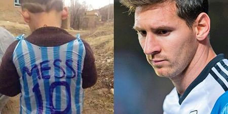 The mystery of the youngster in the plastic bag Messi shirt has been solved – we think