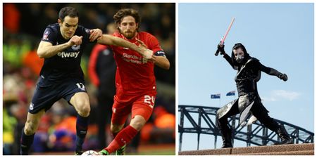 PICS: Liverpool fans think Joe Allen’s pre-match outfit marks a move to the Dark Side
