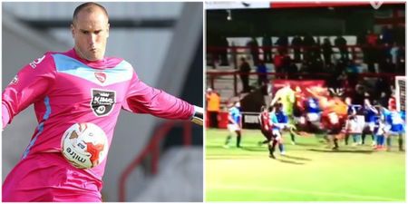VIDEO: Morecambe goalkeeper heads home 94th minute equaliser and Jeff Stelling loves it