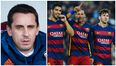 Twitter mocks Gary Neville as he endures a nightmare first half at the Nou Camp