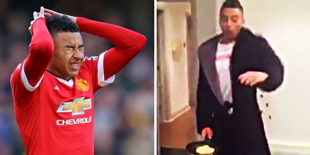 WATCH: Jesse Lingard screams in pain after pancake showboating goes wrong