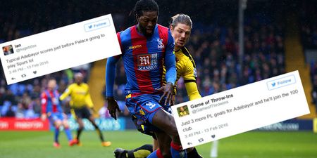 Twitter reacts as Emmanuel Adebayor scores his first Crystal Palace goal