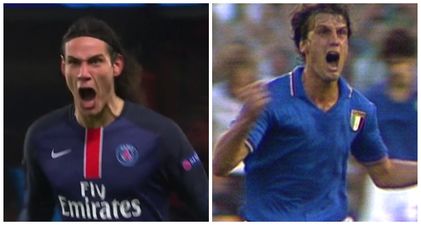 Watch: Edinson Cavani with one of the most passionate goal celebrations you’ll see this season