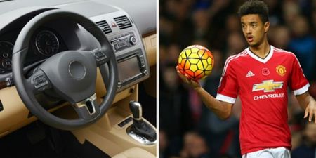 PIC: Manchester United’s Cameron Borthwick-Jackson hitches a ride to training from his mum