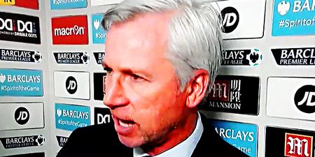 VIDEO: Alan Pardew shows signs of cracking up with bizarre post-match interviews