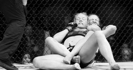 PIC: Holly Holm is already back in the gym drilling rear naked choke defence