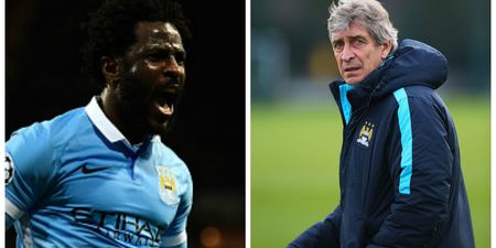 Manchester City fans aren’t happy at Manuel Pellegrini for starting Wilfried Bony at Norwich