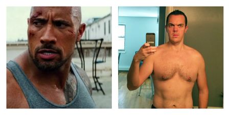 This guy spent a month training and eating like The Rock