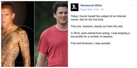 ‘Prison Break’ star Wentworth Miller says he was suicidal at the time of “fat meme” photo