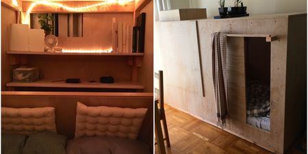 This man pays £350 a month to live in an actual box in someone else’s house