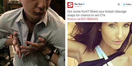 Men have absolutely gone to town after The Sun asked for cleavage pics