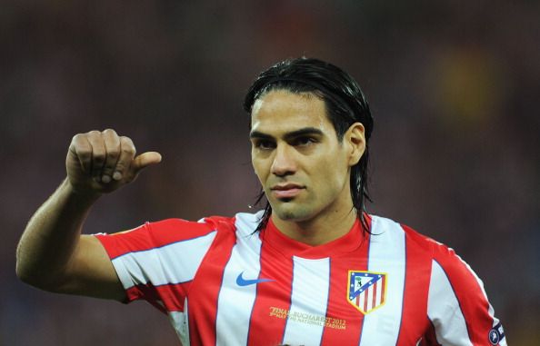BUCHAREST, ROMANIA - MAY 09: Radamel Falcao of Atletico Madrid gestures during the UEFA Europa League Final between Atletico Madrid and Athletic Bilbao at the National Arena on May 9, 2012 in Bucharest, Romania. (Photo by Michael Regan/Getty Images)