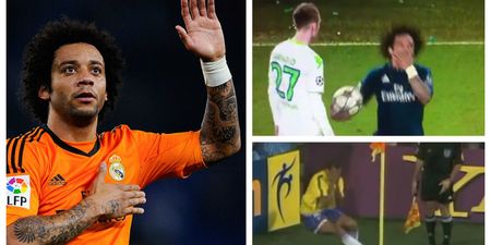 Marcelo has his very own Rivaldo moment in this embarrassing incident in Wolfsburg