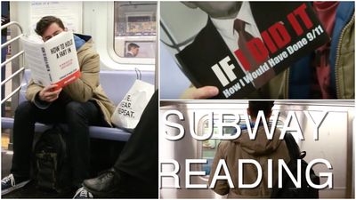 This prankster makes commuters really awkward with explicit fake book covers
