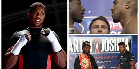 Anthony Joshua completely undaunted by Charles Martin in stare down ahead of IBF title fight