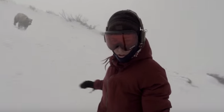Snowboarder says she had no idea a bear was chasing her in video