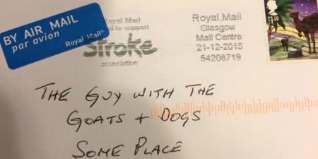 Postman successfully delivers letter to “the guy with the goats + dogs” with no specific address