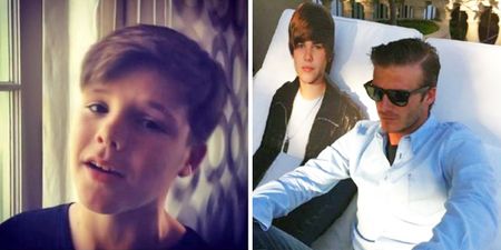 David Beckham’s son is being compared to Justin Bieber after this singing clip goes online