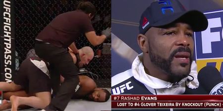 Former UFC champion Rashad Evans loses via brutal first round knockout, gives heartbreaking interview