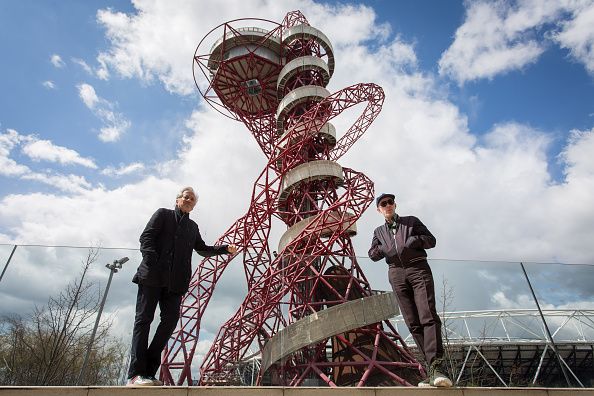 Slides Are Fitted Around The Olympic Orbit Sculpture